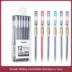 A119 Black Gel Pens 0.5mm Full Needle Tip 6/12 Pcs Muji Style Cute Cartoon Student Hand Journal Marker Pen School Stationery
