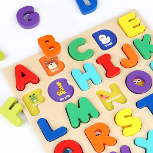 ids Alphabetic Arithmetic Number Geometric Shapes Wooden Puzzle Montessori Preschool Learning Educational Game Toy for Children