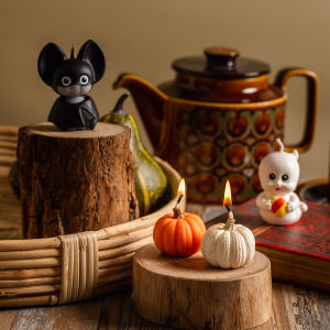 Halloween Candle Ghost Festival Bat Kid Pumpkin Decoration Candle Birthday Cake Card Insertion Coffee Shop Bar Cross-Border
