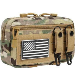 กระเป๋าใส่โทรศัพท์มือถือแบบยุทธวิธี Molle กระเป๋า EDC กระเป๋าคาดเอว กระเป๋าอเนกประสงค์สำหรับฉุกเฉิน EMT กระเป๋าใส่อุปกรณ์ช่วยชีวิต กระเป๋าชุดปฐมพยาบาล พร้อมพวงกุญแจ 2 อัน