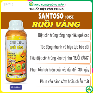 SANTOSO 100SC Chai 450ml - Thuốc Diệt Côn Trùng Hiệu Quả Tiêu Diệt Ruồi Vàng