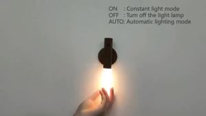 1/2/3/4PCS LED Night Light Wood Grain Wall Lights Motion Sensor Lamp Rechargeable Magnetic for Bedroom Bedside Stairs Hallway