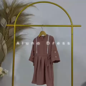 ALUNA HIJAB Pakaian Anak Perempuan Usia 3 Bulan Sampai 6 Tahun Gamis Bayi Lucu Dress Wanita Terbaru Bisa COD