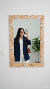 Gương treo chữ nhật sơn mài hoa văn nổi bật - F21 Art For Life tô điểm không gian sống tinh tế và hiện đại