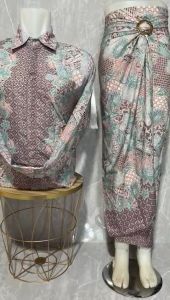 Couple Batik Rok Lilit Kemeja Panjang Seragaman Keluarga Bahan Tebal Dan Nyaman Di Pakai Cocok Untuk Acara Pesta Kondangan Wisuda Dan Lain Nya