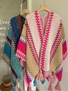 Pouie | Boho Knit Shawl for Summer Travel Photography