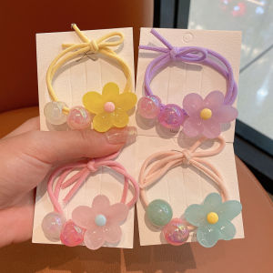 ความยืดหยุ่นสูง น่ารัก ที่คาดผมดอกไม้สีลูกกวาดสําหรับเด็กผู้หญิงทนทาน นักเรียน ที่คาดผมเครื่องประดับผม Childish สไตล์เกาหลี