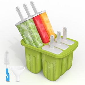 Silicone Popsicle Mold 6 Cavity Popsicles Molds Silicone Popsicle Maker Mold Ice Pop Mold Frozen Juice Milk Ice Cream Make Tools