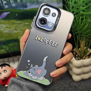OPPO Reno 13 5G Case OPPO Reno 13 Pro 5G Case OPPO Reno 13F 5G Sleeping Tom Cat Matte Hard Shockproof Case With Camera Lens Protecotr IMD Luxury Plating Button ins style Phone Cover