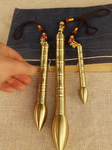 Bút Văn Xương phong thủy đồng kèm hộp đá phù...