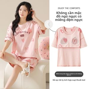 Bộ đồ ngủ nữ MiiOW làm bằng vải cotton có đệm ngực thoải mái thoáng khí