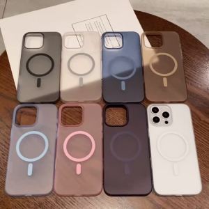 Magnetic Matte ForMagsafe Case ForiPhone 16E 16 15 14 13 12 11 Pro XR X XS Max 8 7 Plus Ultra Thin Translucent Hard PC Cover