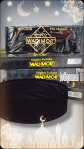 Peci Songkok Merek Wadimor Bludru Hitam Full AC Tanpa Kertas Tinggi 6cm 7cm 8cm 9cm 10 cm