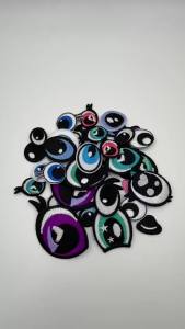 40Pcs Cartoon Anime Eye Nose Embroidery Iron On Patches Doll Clothes DIY Decor Applique Garment Bag Sewing Accessories