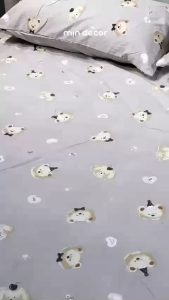 Bộ Ga Gối Cotton Icy 3 Món Cao Cấp Chất Liệu Mềm Mịn Thoáng Mát Họa Tiết Dễ Thương Dành Cho Mùa Hè