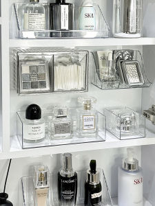 Bathroom Mirror Cabinet Wall Mounted Cotton Swab Storage Box Dustproof Cosmetic Lipstick Holder Organizer for Bathroom