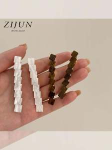 Korean Style Geometric Block Hair Clips Duckbill Hair Clamp Bangs Holders Elegant Side Hair Accessories for Women Girls