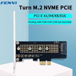 Fenvi | FENVI M.2 NVME to PCIe 4.0 Adapter With Aluminum SSD Heatsink 64Gbps M.2 SSD Gen4 PCIe 4.0 X1 X4 X8 X16 Expansion Card For PC