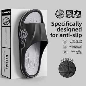 Warrior Slippers Mens Summer Indoor Home Bathing Thick Bottom Silent Slippers Casual Sports Sandals Breathable EVA Footwear
