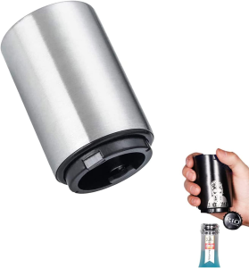 Automatic Beer Bottle Opener Push Down and Pop Off Bottle Opener Glass Soda Bottle Opener No Damage Bottle Cap with Magnet