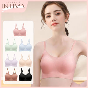 INTIMA No-Size Bra lancar yang selesa untuk wanita cawan penuh tanpa wayar Push Up pakaian dengan pad tetap payudara besar menunjukkan saiz ukuran besar Sling Bras sukan harian penggunaan pakaian dalam