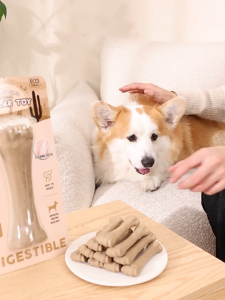 Dog Chew Toy Teething Stick Dog Chewing Beef Bone Snack Dental Care Training Toy