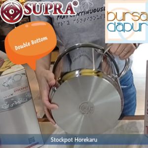 Supra Panci Stainless Horekaru Pot 8 qt / Dandang / Panci Stainless Alas Tebal 75 liter