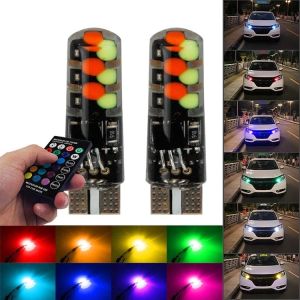 Lampu kota T10 RGB Remot 12V nyala kedip lampu senja Motor & Mobil