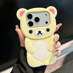 Cute Bear Kawaii Soft Silicone Case for IPhone 17 16 15 13 11 Pro Max 14 Plus 12 Mini XS XR X 13Mini 12Mini Korean Phone Cover