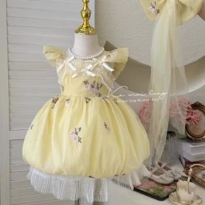 Girls Floral Satin Belt with Lace Pearls Kids Wedding Flower Girl Waist Sash for Party Dress Up Toddler Dress Accessory XW204