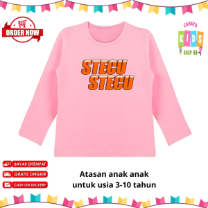 Baju Anak Lengan Panjang Motif Stecu Stecu Setelan Cuek Aja Untuk Usia 3-10 Tahun