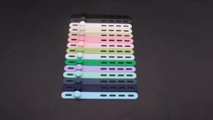 10pcs Silicone Cable Ties Adjustable Cable Straps Cord Organizer Reusable Cable Management Organizer Fastening Cable Straps ﻿