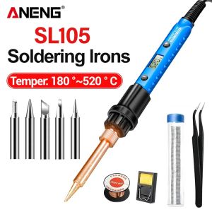 ANENG | ANENG SL105 60W Adjustable Temperature Electric Soldering Iron Kit Soldering EU Plug Repair Rework Heat Pencil Repair Tools