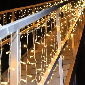 96LED Curtain light 4M Waterproof fairy light Christmas icicle Light Strip Connectable Christmas Decoration light Lampu Hiasan Outdoor Led light