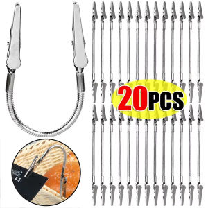 20ชิ้นสายยางอเนกประสงค์คลิปหนีบผมปากจระเข้หัวคู่18ซม. รูปภาพบัตรรูปภาพแบบ DIY ที่ใส่กระดาษโน้ตอุปกรณ์สำนักงาน