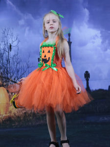 M & B nhà trang phục bí ngô Halloween cho cô gái bí ngô dễ thương váy vải tuyn túi kẹo Bộ dây buộc tóc ủng hộ Đảng cho trẻ em