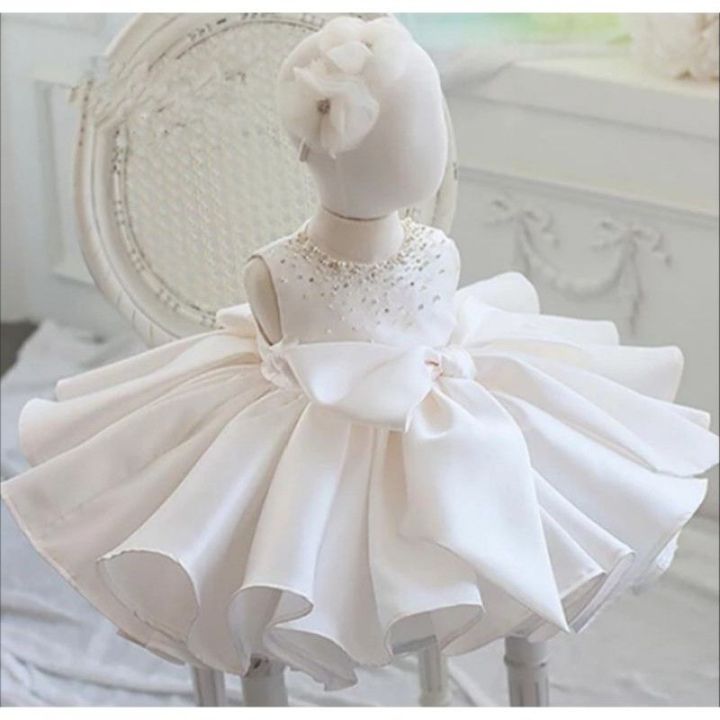 BEST SELLER Baby Kids Baptismal Christening Puff Dress Gown