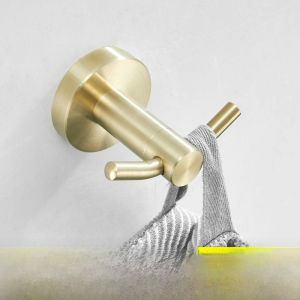 Gold Bathroom Hook Wall Mounted No Drilling Toilet Luxury Style Coat Hat Hook Rack Towel Hook Bathroom Hardware Accessories