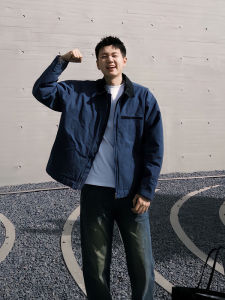 ZHUOCAN | Dark Blue Spring Short Male American Baseball Jacket Style Vintage Jacket
