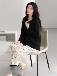 MiiOW | Pure Cotton Nightgown Womens Thin Skin-friendly Breathable Lazy Feel Can Wear Outdoors Ladies Home Clothes Autumn 2025