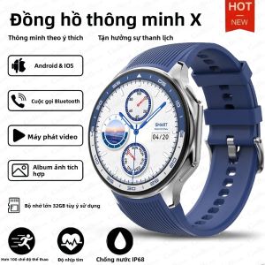 Đồng Hồ Thông Minh OPPO New Watch X Có Chức Năng Gọi Bluetooth Dành Cho Nam Màn Hình AMOLED 1.43 Âm Thanh Vòm 3D Bộ Nhớ 4GB GPS NFC Phát Lại MP3+MP4