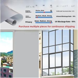 Heat Insulation Sunscreen Glass Film Home Use Mirror Surface Privacy Sticker Anti UV Light Blocking Window Decoration