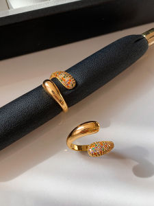 CAFFTI | Minimalist Colorful Zircon Waterdrop Shape Ring