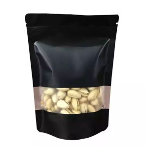 ( 10 Pcs ) Standing Pouch Alumunium Windows Hitam | Kemasan Serbaguna | Kemasan Ziplock