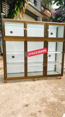 Tủ chén bát nhôm kính to dài 120 giá siêu sốc