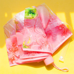 Japanese Transparent Umbrella Foldable Umbrella Flower Internet Famous Photo Taking Thickened Pastoral Style Fairy Adult Manual Accessible Luxury