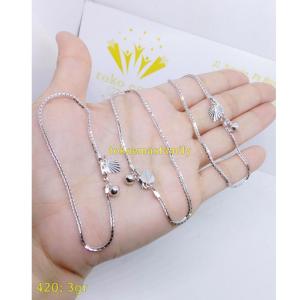 Gelang Emas Putih Kadar 375 (8K) & 420 (9K) Model Italy Berat 1 - 5 gram