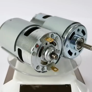 Long Shaft 755 DC Motor 21V High Efficiency Replacement Motor Powerful Electric Grass Cutter Accessory Durable Spare Drive Motor Compatible with Handheld Weed Trimmer Lawn Mower and Cordless Weeding Equipment Repair