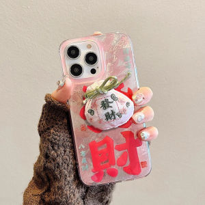 New Year Wealth Foundation Stand Compatible with RedmiK80PRO Phone Case Transparent Protection for XiaomiK60 Anti-Fall K50 Supreme K40S