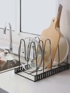 Thread Stainless 5-Layer Extendable Metal Pot Shelf Rack Pan Kitchen for Dishwashing Drying Pot and Pan Gift Box Multi Tiers Pot Frying Pan Lid Storage Rack Kitchen Organizer Simple Useful Loop for Kitchen Supplies